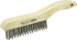 Weiler 44064 HAND WIRE SCRATCH BRUSH, .012 STAINLESS STEEL FILL, SHOE HANDLE, 4 X 16 ROWS - MPR Tools & Equipment