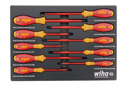 Wiha Tools 32080 10 Piece Insulated SoftFinish Cushion Grip Screwdriver Tray Set - MPR Tools & Equipment