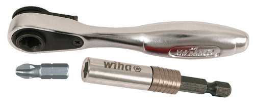 Wiha Tools 38060 3 Piece Mini Bit Ratchet And SlimFix Bit Holder Set - MPR Tools & Equipment