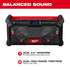 Milwaukee Tool 2952-20 M18 Bluetooth Jobsite Radio - dual 3.5-inch woofers and dual high range tweeters balanced sound diagram