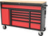 TOBEQ RCBT611123RDBK 61" 11-Drawer Roller Cabinet in Red/Black with wood top work surface and casters