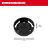 Milwaukee PACKOUT Twist to Lock Mount dimensions diagram showing 3.4 inch width and 0.7 inch height