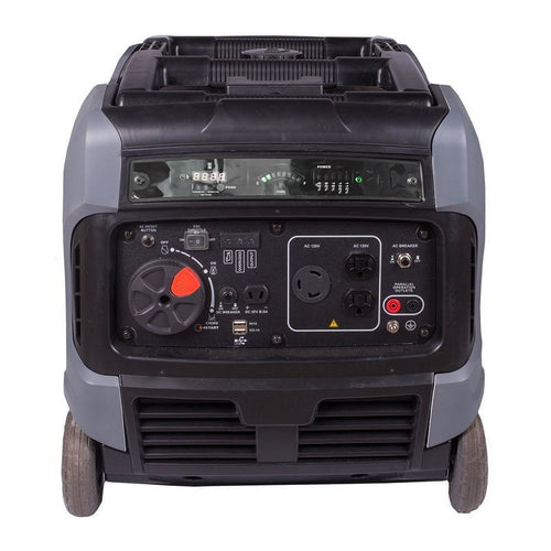 BE Power Equipment BE3600IE 3600W Digital Inverter Generator - front panel with outlets and controls