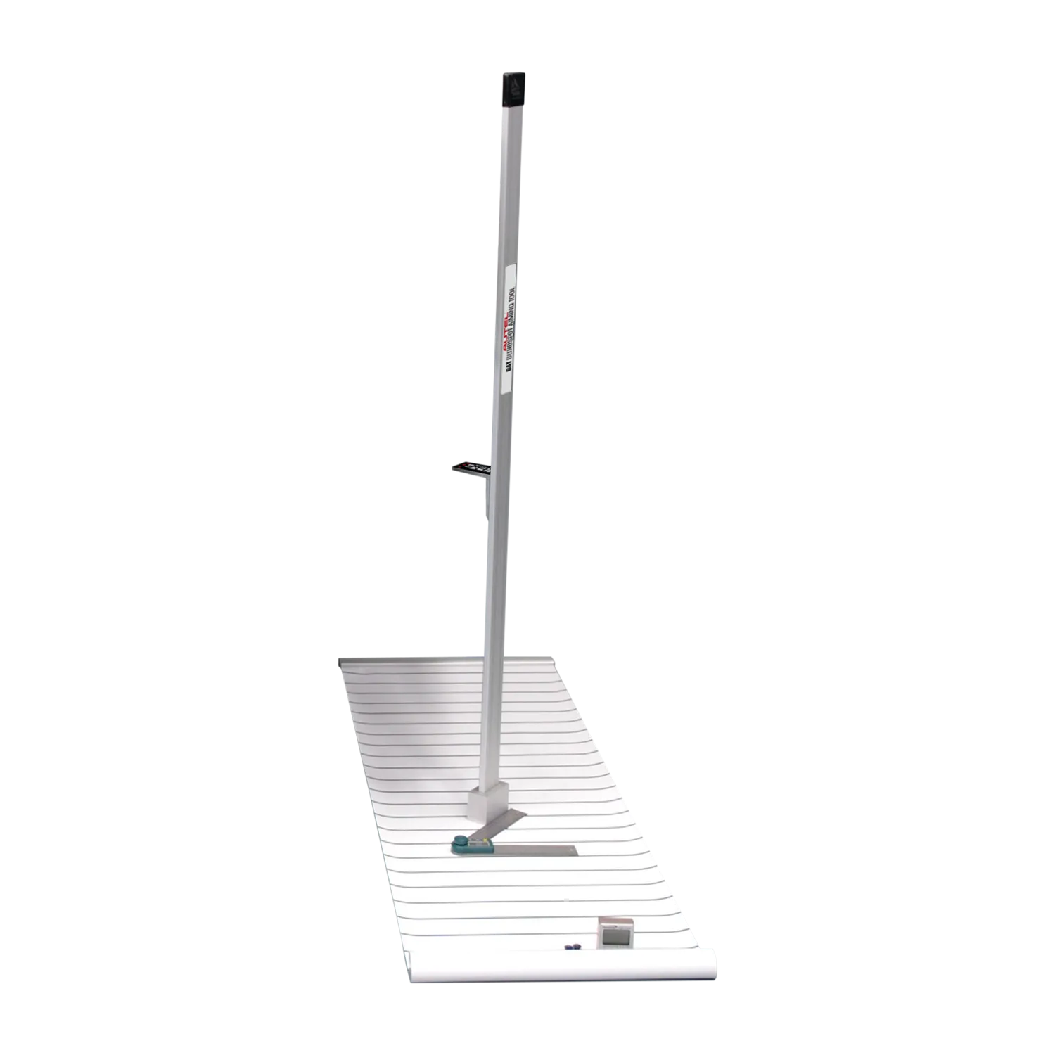 Autel ADASBAT Blind Spot Aiming Tool Kit product view showing vertical plumb bob pole and lined measuring mat on white background