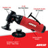 Aircat 6281 Angle Disc Sander feature callout showing spindle lock, non-stall motor, composite handle, speed control, and included pads