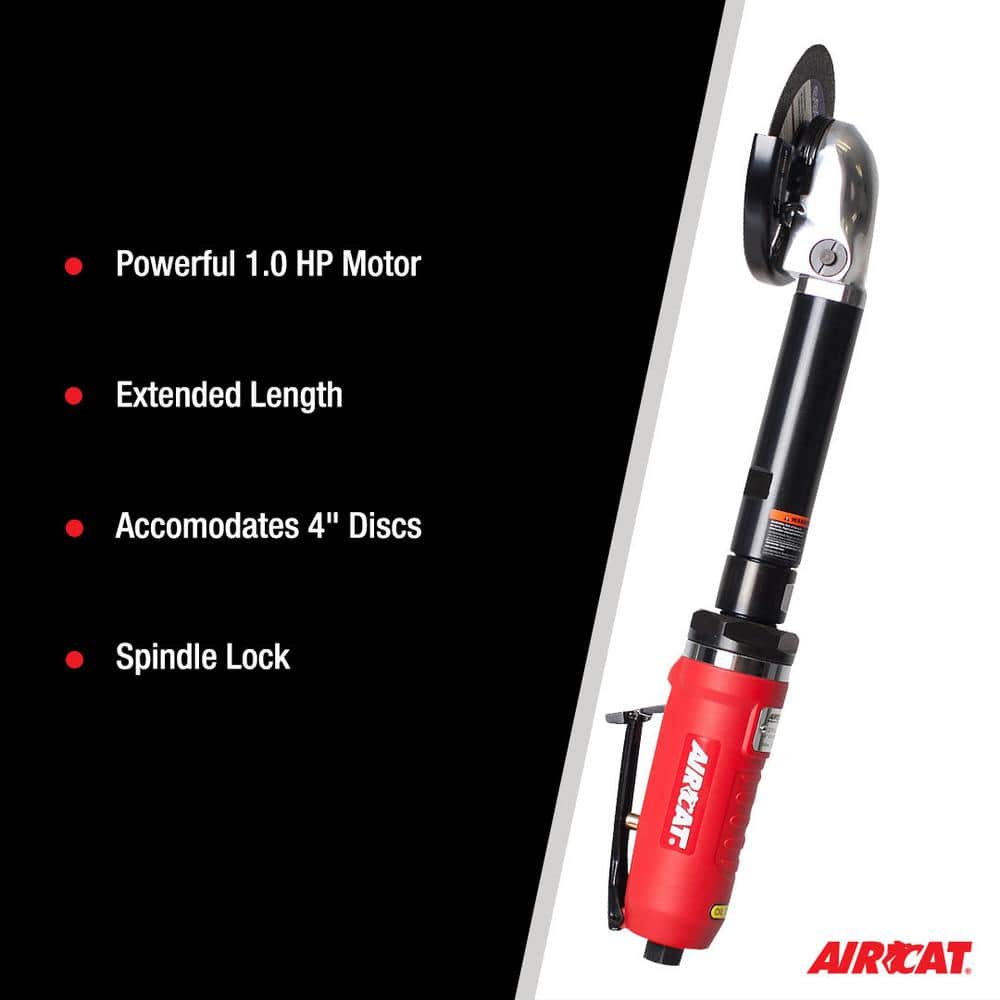 Aircat 6275-A feature list: Powerful 1.0 HP Motor, Extended Length, Accommodates 4-Inch Discs, Spindle Lock