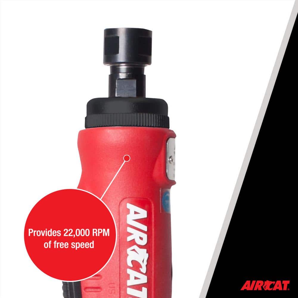 Aircat 6201 Straight Die Grinder - provides 22,000 RPM of free speed