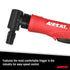Aircat 6265 Right Angle Die Grinder - close-up of angle head and feather trigger for easy speed control
