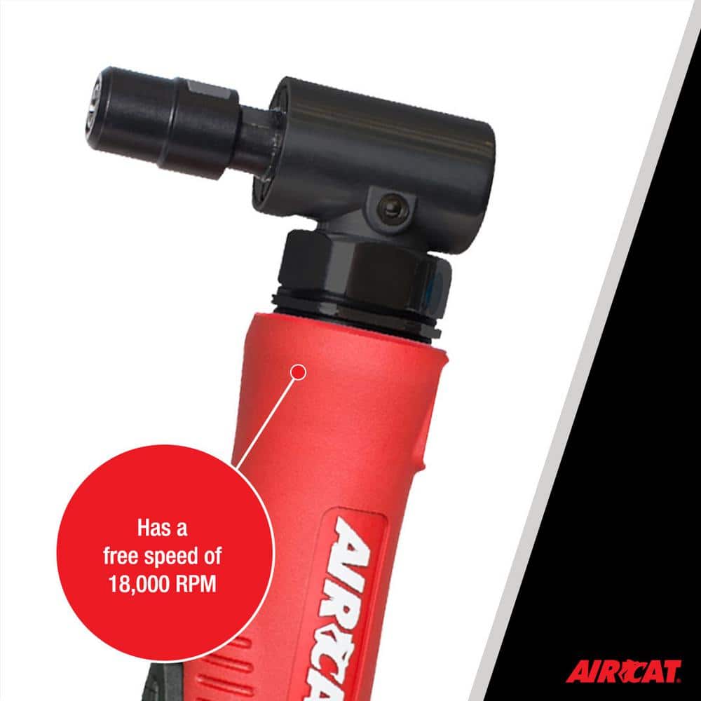 Aircat 6265 Right Angle Die Grinder - angle head close-up highlighting 18,000 RPM free speed