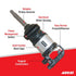 Aircat 1994 Impact Wrench feature callout: pinless hammer, aluminum motor housing, forward/reverse switch, power management switch, heat-treated steel cage, rugged construction