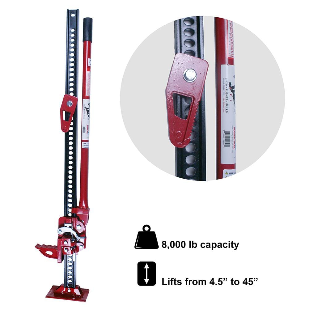 American Power Pull 14100 Farm Jack - Upper Clamp Closeup, 8,000 lb Capacity, Lifts 4.5 to 45 in.