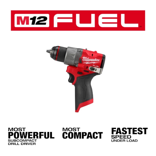 Milwaukee Tool M12 FUEL 1/2 in Drill Driver - Most Powerful, Most Compact, Fastest Speed Under Load