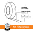 3M Temflex 165 Electrical Tape dimensions diagram showing 3/4 in width, 60 ft length, 0.006 in thickness, 100 rolls per case