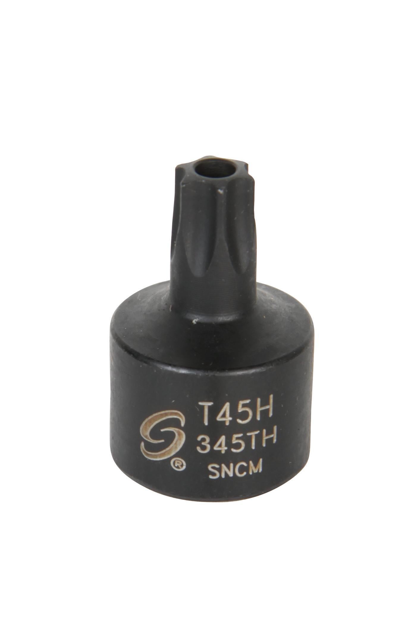 Sunex Tools 345TH 3/8 Drive T45H Stubby Tamperproof Internal Star Impact Socket, black phosphate finish, CR-MO steel