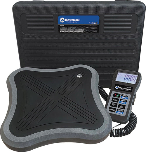 Mastercool 98210-BL Black Series Electronic Charging Scale with Bluetooth 4.2 & 5 Wireless Technology, 243 Lbs Capacity