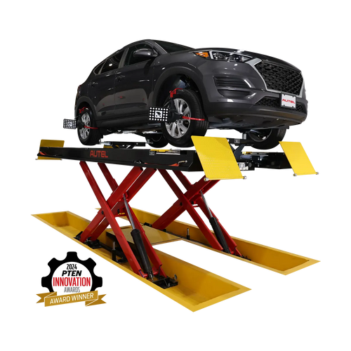 Autel AULS14ALOR1T ADAS Bay Max 14K Scissor Alignment Lift with SUV raised, 2024 PTEN Innovation Award Winner