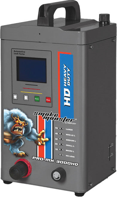 Smoke Monster MX-3000HD Heavy-Duty Smoke Machine with LCD Screen & Led Flow Meter, Adjustable 0 – 143 Psi - MPR Tools & Equipment