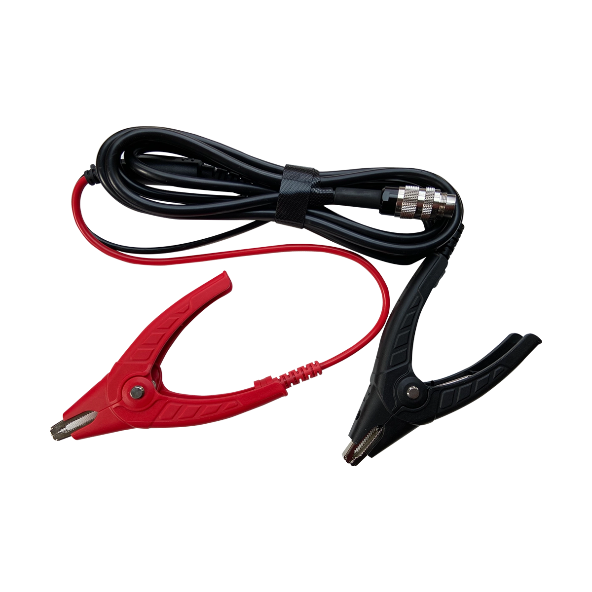 Autel BTCABLES Battery Tester Replacement Clamps and Cables - top view with red and black clamps and coiled cable