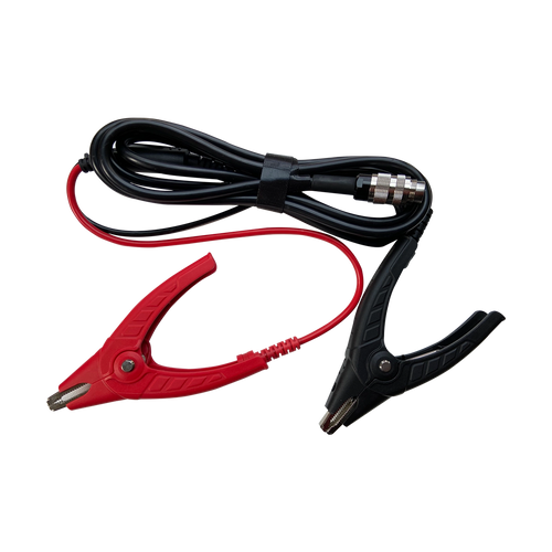 Autel BTCABLES Battery Tester Replacement Clamps and Cables - top view with red and black clamps and coiled cable