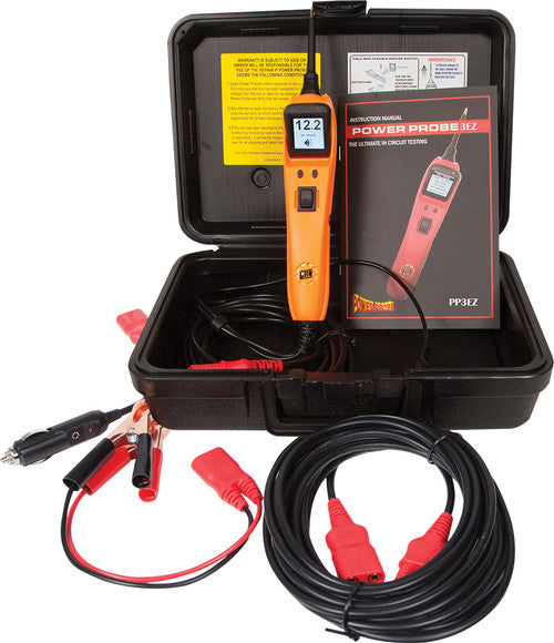 Power Probe PP3EZORGAS PP3EZ Kit with Extra 20 Ft. Power Cable Extension, Cigarette Lighter Adapter & Carrying Case (Orange) - MPR Tools & Equipment