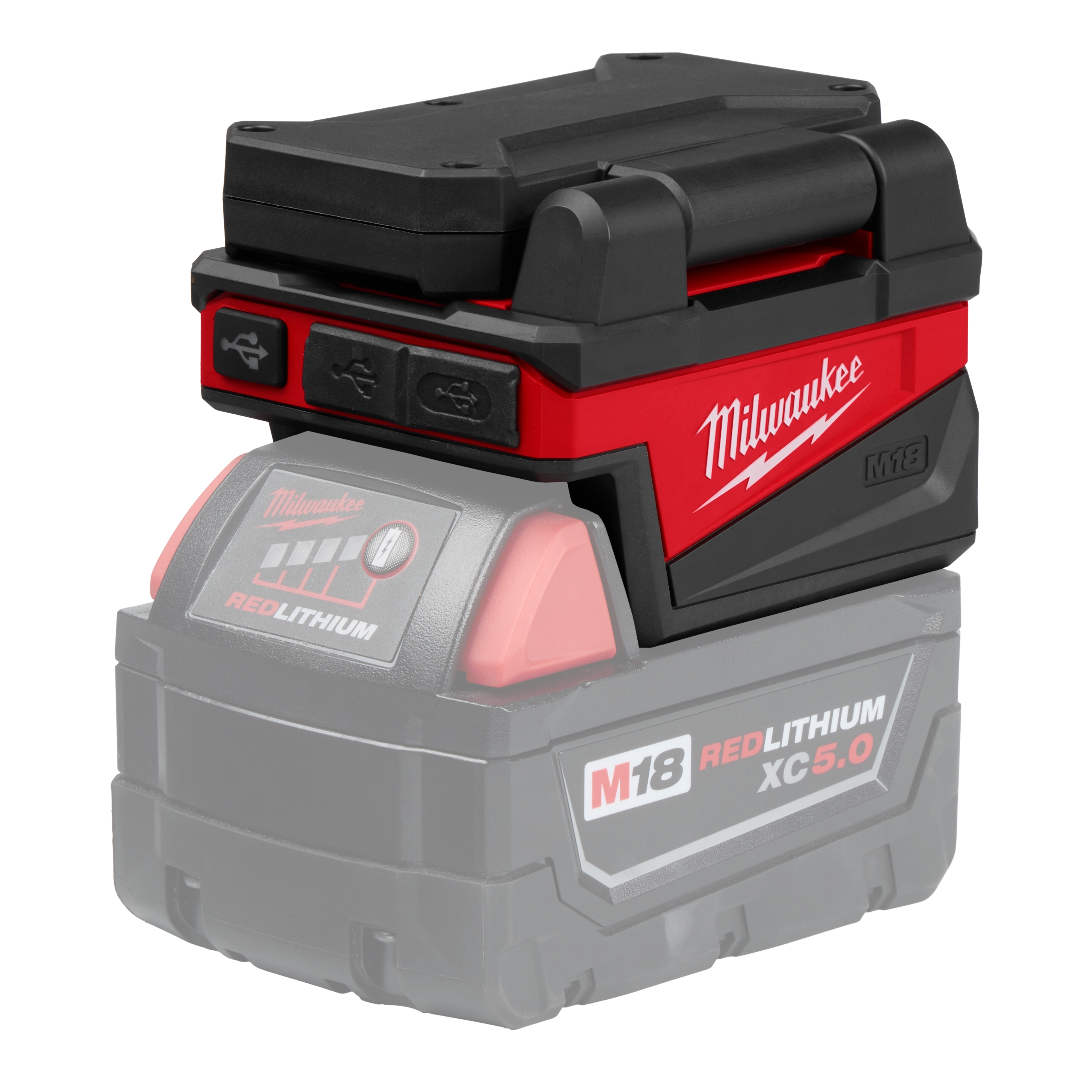Milwaukee Tool 2359-20 M18 ROVER Compact Folding Flood Light on jobsite