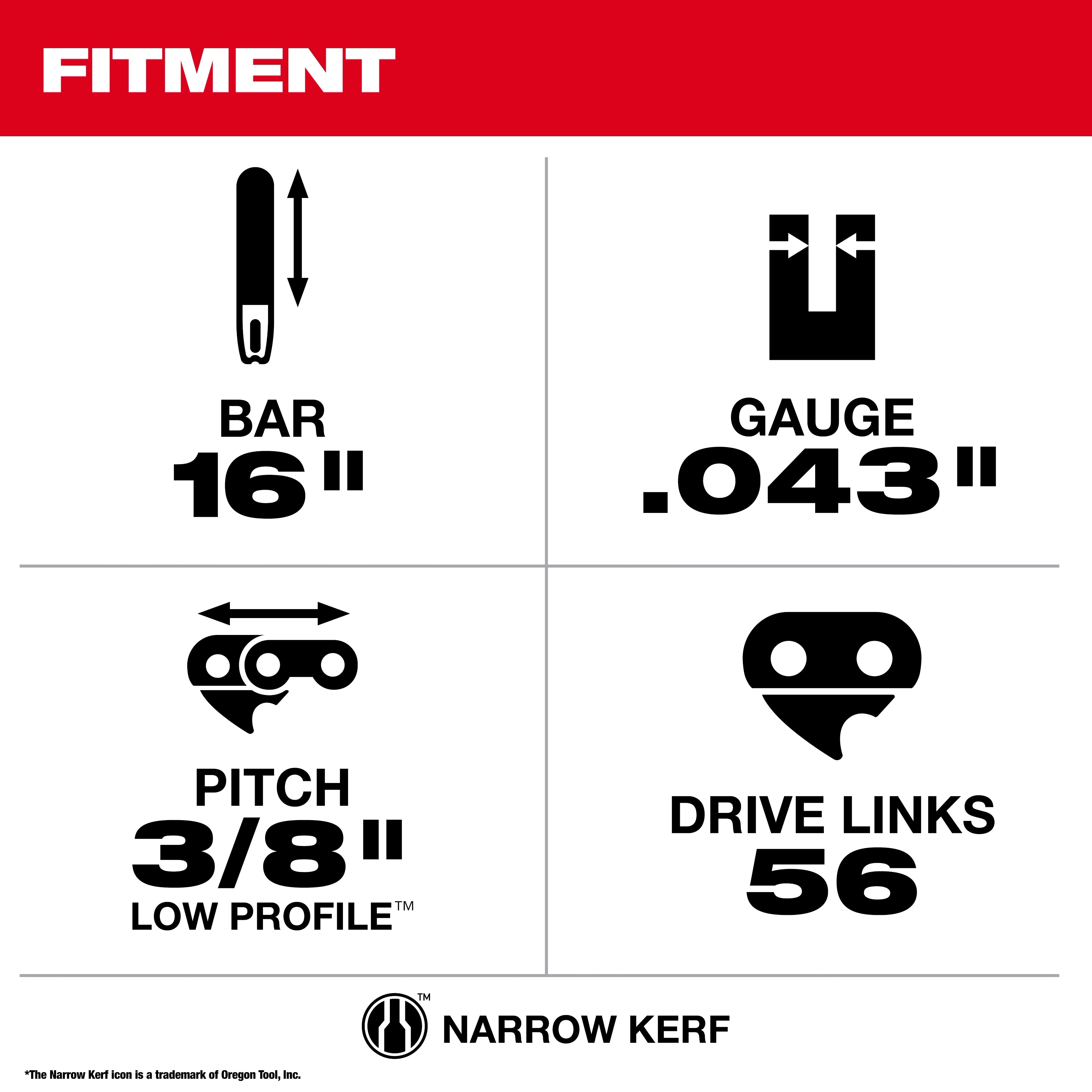 Milwaukee Tool 48-09-3001 Chainsaw Guide Bar - Side Profile View