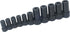 Lisle 70700 11-Pc Tap Socket Set, Fits All # & Fract. Taps 1/8"-1/2", Metric Taps Through 12MM, Non-M.C.T.I. Taps #2+, #3+, #6 - MPR Tools & Equipment
