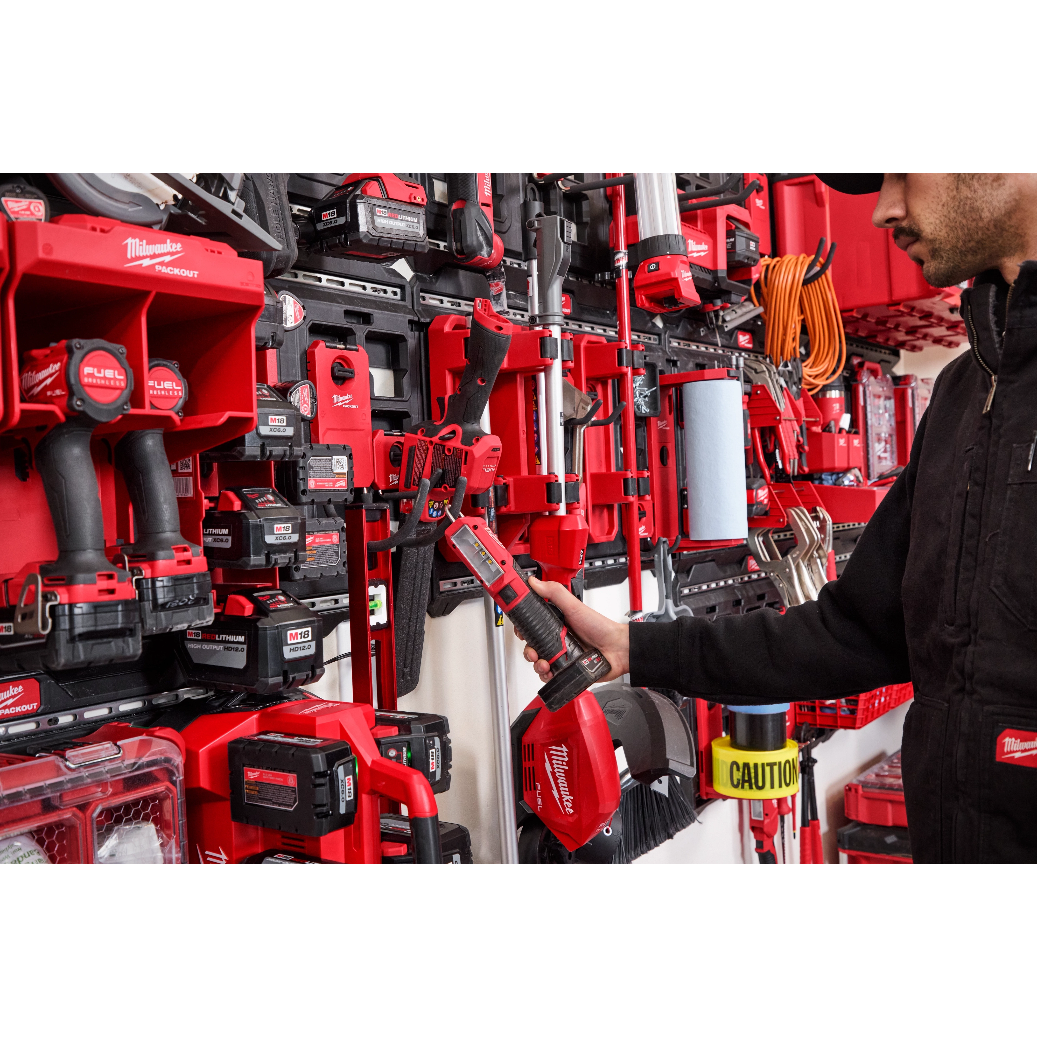 Milwaukee Tool PACKOUT Large Wall Plate loaded with accessories