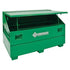 Greenlee 2260 Slant-Top Jobsite Storage Chest in green 16-gauge steel with open lid and interior reinforced shelf