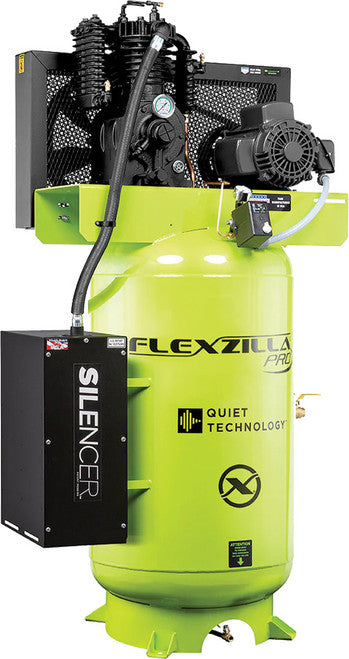 Legacy Manufacturing FS05V080I1 Flexzilla Pro 80-Gallon Vertical Air Compressor with Silencer, 5 HP, Pressure Lube, Single Phase, 230V, Stationary - MPR Tools & Equipment
