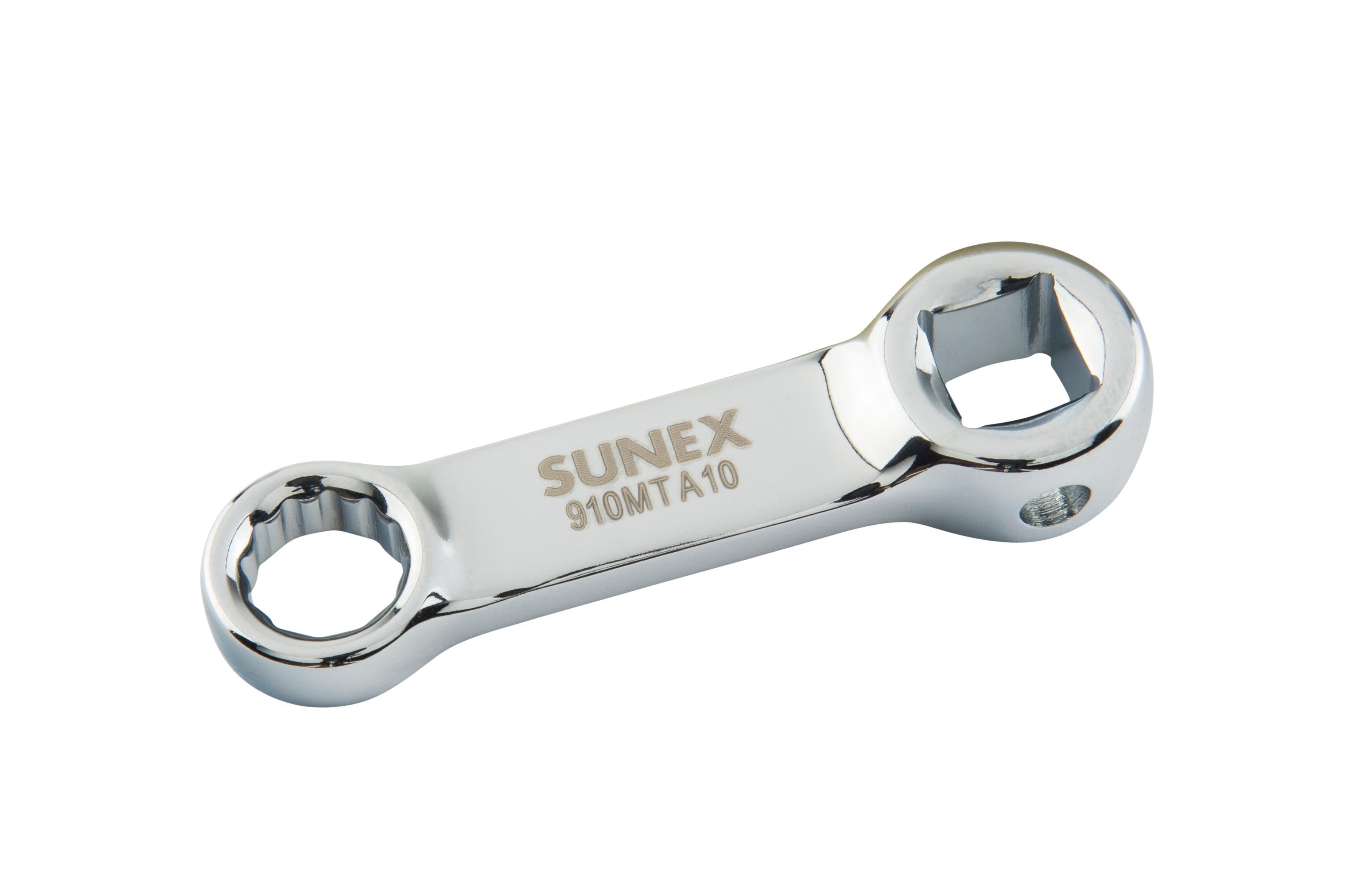 Sunex Tools 910MTA10 3/8" Drive Torque Adapter 10mm chrome finish on white background