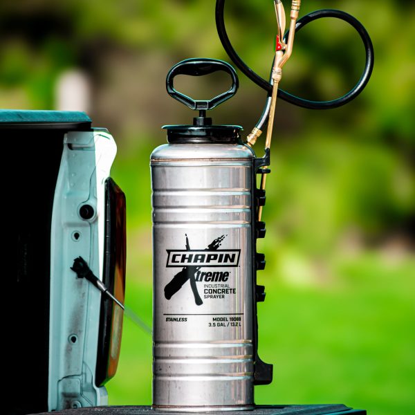Chapin 19069 Xtreme Industrial Stainless Steel Concrete Sprayer on job site