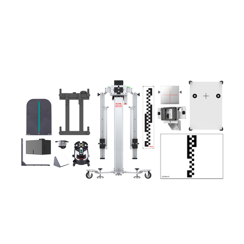 Autel CVMALDW CV ADAS LDW MaxiSYS MA600 Mobile Package full kit including mobile frame, 5-line and 2-line lasers, LDW calibration patterns, CV pattern bracket, and ACC reflector