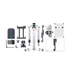 Autel CVMALDW CV ADAS LDW MaxiSYS MA600 Mobile Package full kit including mobile frame, 5-line and 2-line lasers, LDW calibration patterns, CV pattern bracket, and ACC reflector