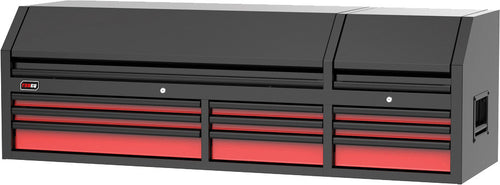 TOBEQ TCBT720923RDBK 72" 9-Drawer Top Chest in Red/Black