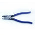 Klein Tools D213-9NE Lineman's Pliers top view with dark blue plastic-dipped handles