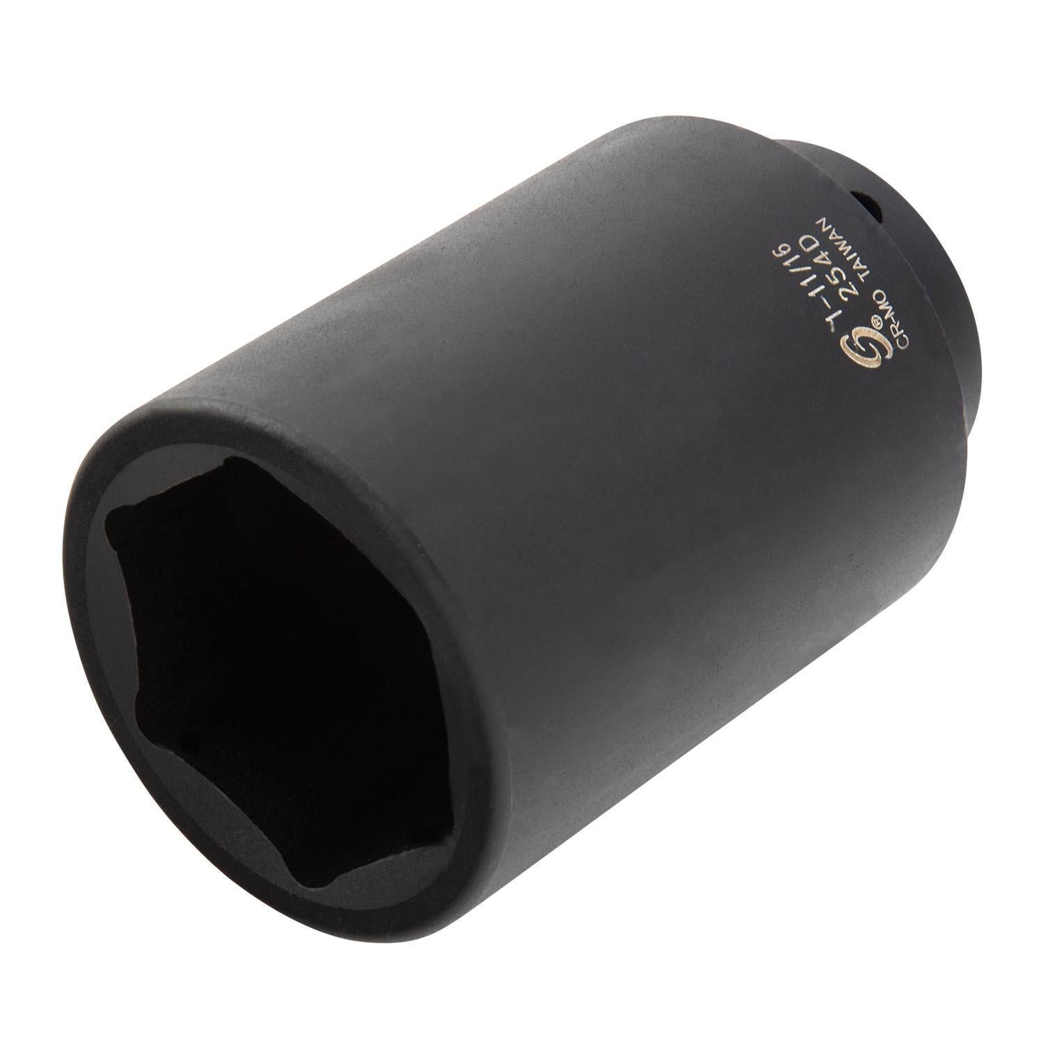 Sunex Tools 254D 1/2" Drive 1-11/16" 6-Point Deep Impact Socket in black phosphate finish