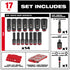 Milwaukee SHOCKWAVE 3/8 in Drive Deep SAE Sockets - Stamped and Ink-Filled Size Markings