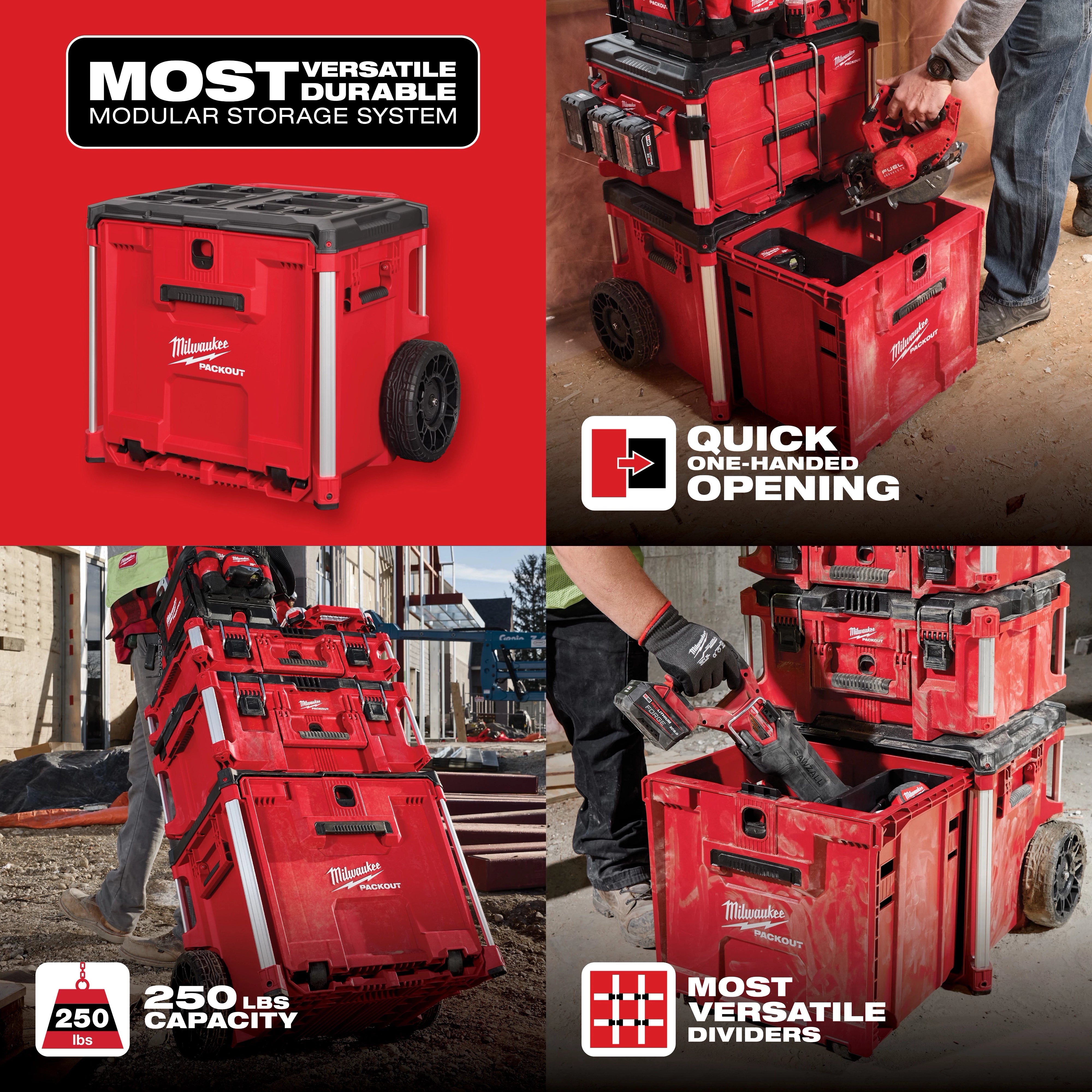 Milwaukee Tool 48-22-8420 PACKOUT Rolling Drawer Tool Box - Side View
