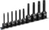 Titan Tools 49008 10-Pc 1/4 & 3/8" Drive X-Long Impact Torx Plus® 6-Lobe Bit Socket Set on Metal Storage Rail, T10-T50" - MPR Tools & Equipment