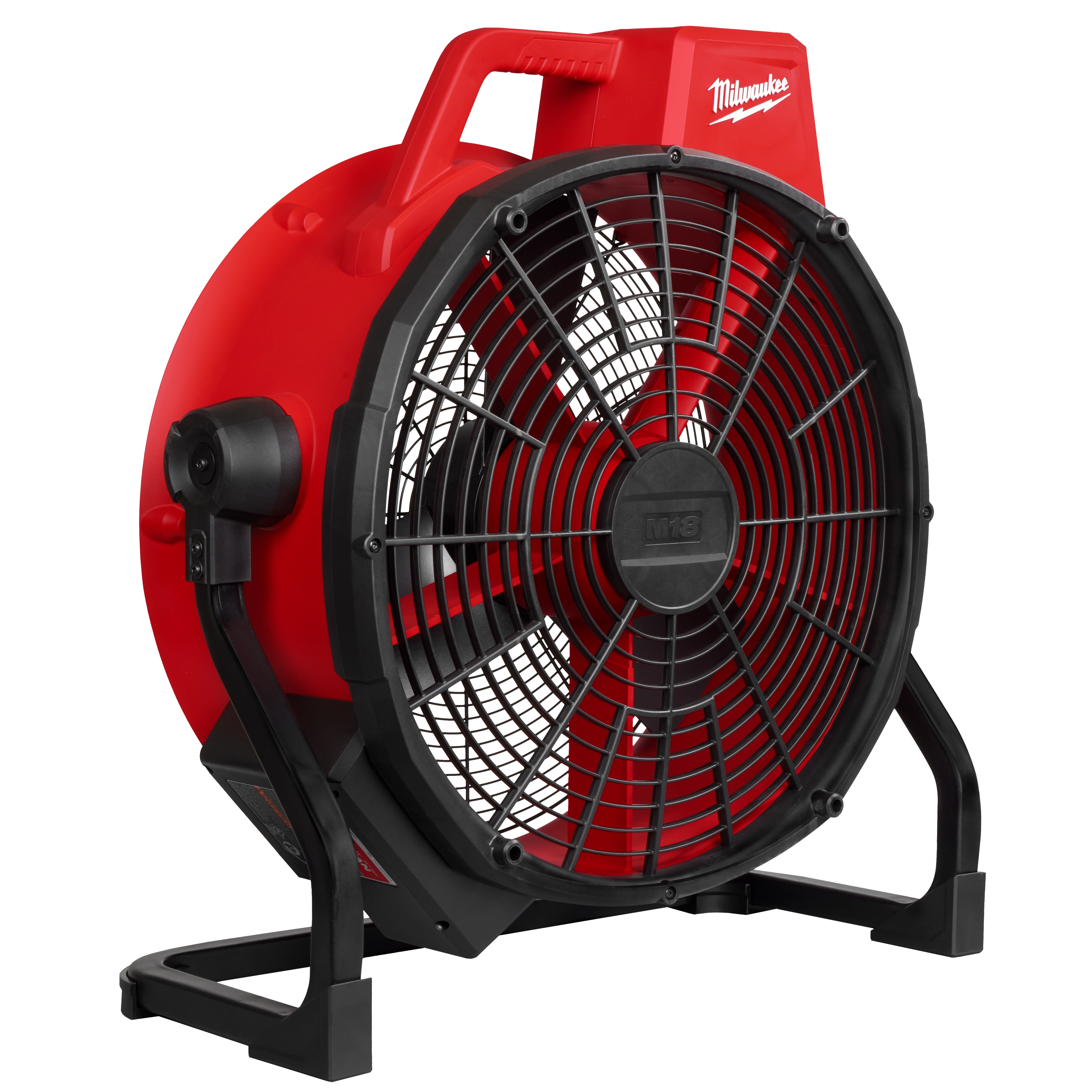 Milwaukee Tool 0821-20 M18 Brushless 18" Fan - front angle view on white background