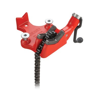Ridgid BC610A 40210 Top Screw Bench Chain Vise, 1/4" to 6" pipe capacity, red cast iron base with chain