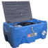 JohnDow Industries JDI-DEF40 40-Gallon Low-Profile DEF Carrytank with lockable lid open showing pump and hose