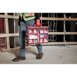 Milwaukee Tool 48-73-8430N PACKOUT First Aid Kit Type III - being carried on jobsite