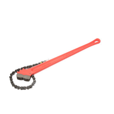Ridgid 31325 C-24 Heavy Duty Chain Wrench, red cast iron handle with chain