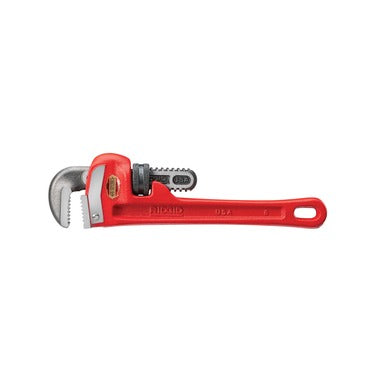 Ridgid 31005 8" Heavy-Duty Straight Pipe Wrench, red, side profile view