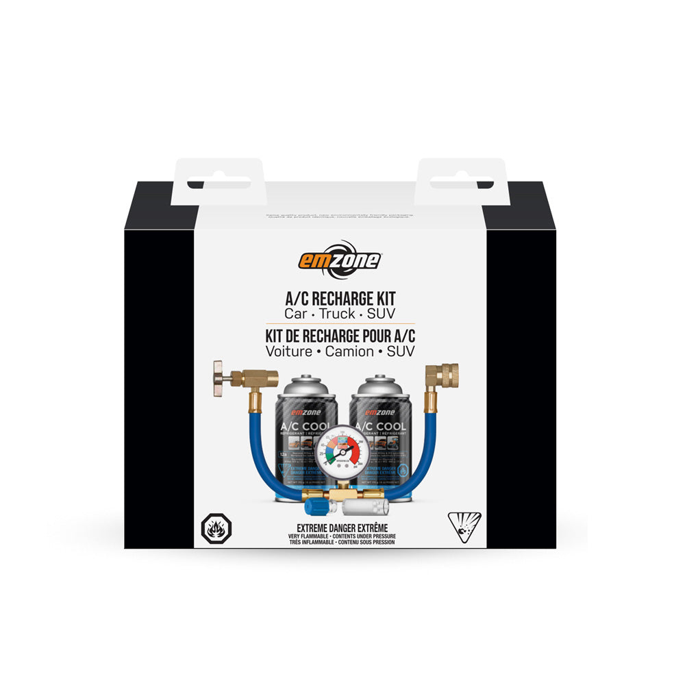 Emzone 45885 12a A/C Recharge Kit retail box for Car, Truck, and SUV
