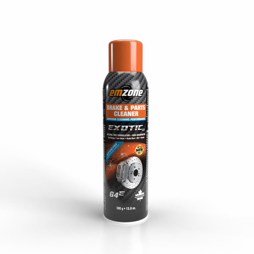 Emzone 45215 G4E Exotic 2.0 Brake & Parts Cleaner 390g spray can, acetone-free VOC2024 formula