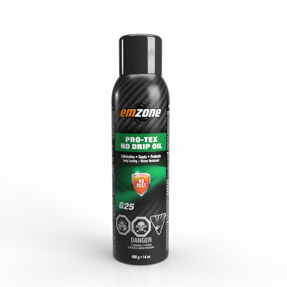 Emzone 45025 Pro-Tex No Drip Oil 400g aerosol can, lubricates, coats, and protects against rust