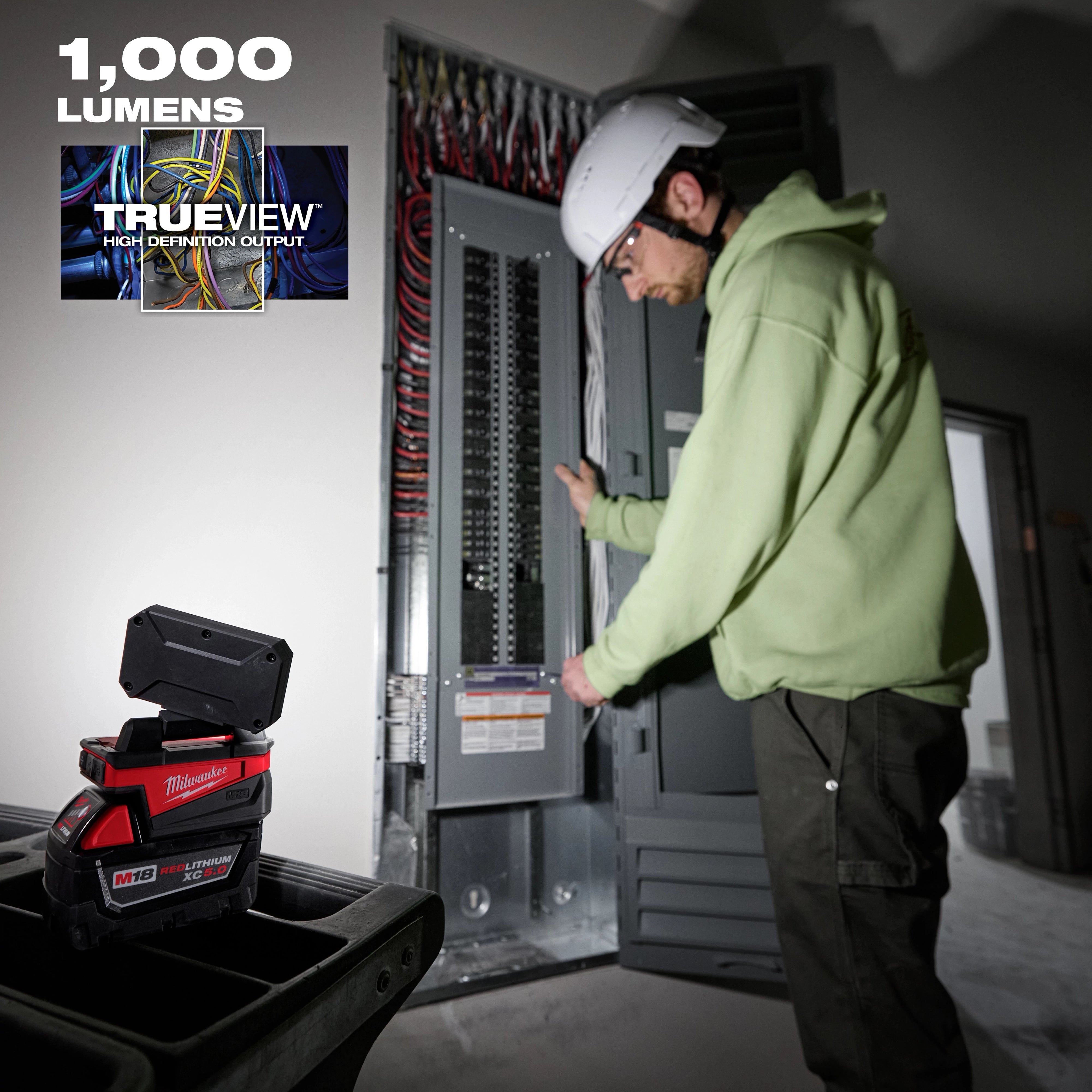 Milwaukee Tool 2359-20 M18 ROVER Compact Folding Flood Light, side profile view